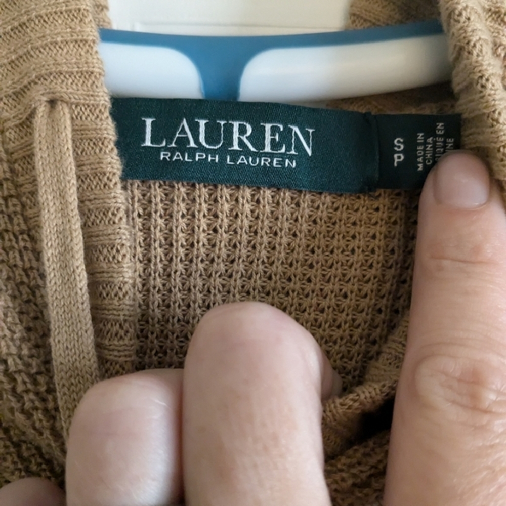 RL camel color hoodie sweater